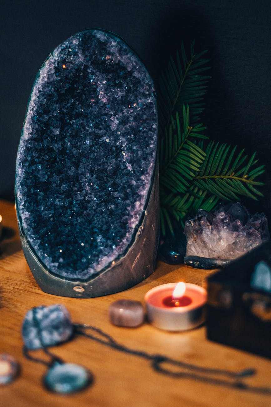 geode rock on the table